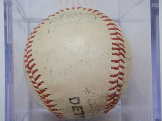 1940S Detroit Tigers Team Signed Baseball STEVE ONEILL 21 SIGNED VINTAGE BALL