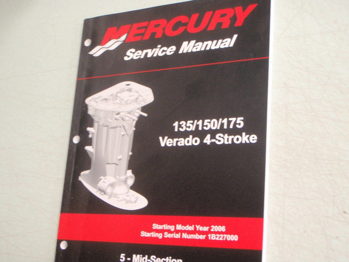 90-897928500 Mercury Outboard Service Manual 135-175 Verado MID SECTION 135 150