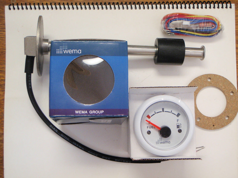 Load image into Gallery viewer, FUEL TANK GAUGE METER AND SENDER 4-1/2&quot; STAINLESS WEMA KUS UPFR-WW WHITE GAS
