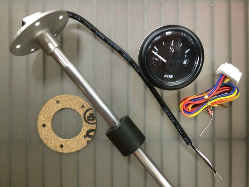 Load image into Gallery viewer, FUEL TANK GAUGE METER SENDER 17-1/2&quot; STAINLESS WEMA KUS CPFR-BB BLACK GAS DIESEL
