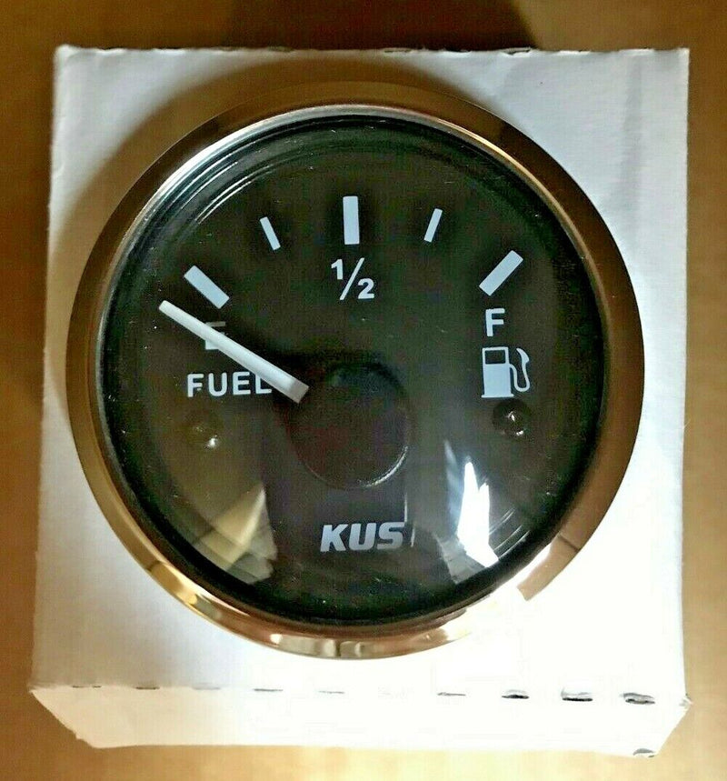 Load image into Gallery viewer, FUEL TANK GAUGE METER SENDER 6-1/2&quot; STAINLESS WEMA KUS UPFR-BS BLACK CHROME
