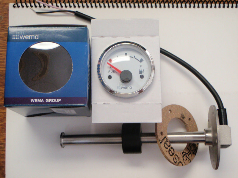 Load image into Gallery viewer, FUEL TANK GAUGE METER SENDER 4-1/2&quot; STAINLESS WEMA KUS UPFR-WS-240-33 WHITE
