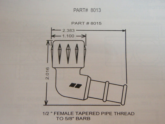 HOSE BARB 3/4" PIPE FST STRAIGHT THREAD TO 3/4" ID HOSE HIGH STRENGTH 8016