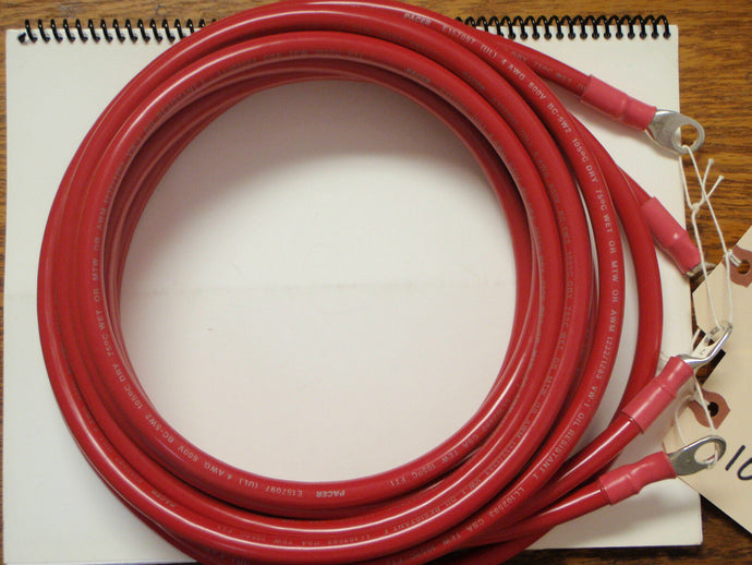 BATTERY CABLE 4 GAUGE 10FT PAIR RED TINNED WIRE 4GA MARINE BOAT ELECTRICAL WIRE