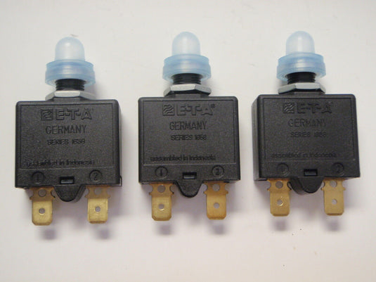 CIRCUIT BREAKERS DC MARINE PUSH TO RESET 13151 20 AMP ETA 3 PAC C1221/24 CLEAR