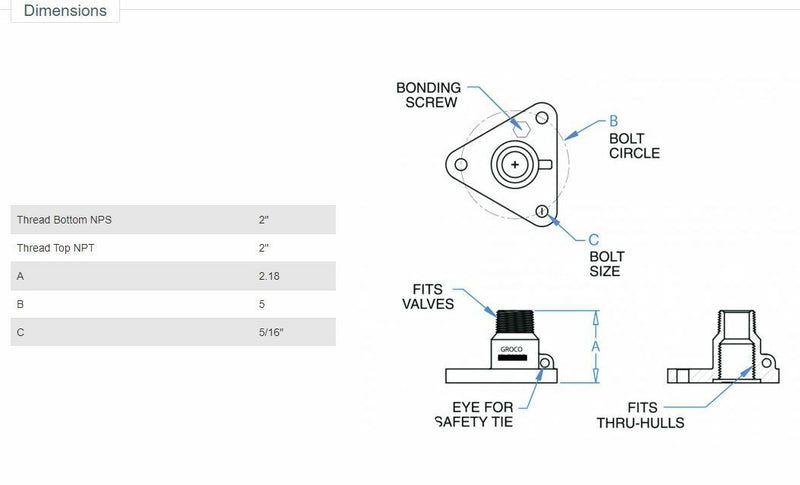 Load image into Gallery viewer, THRU HULL BRONZE ADAPTER 34-IBVF2000 2&quot; NPS TO 2&quot; NPT GROCO MARINE BOAT HARDWARE
