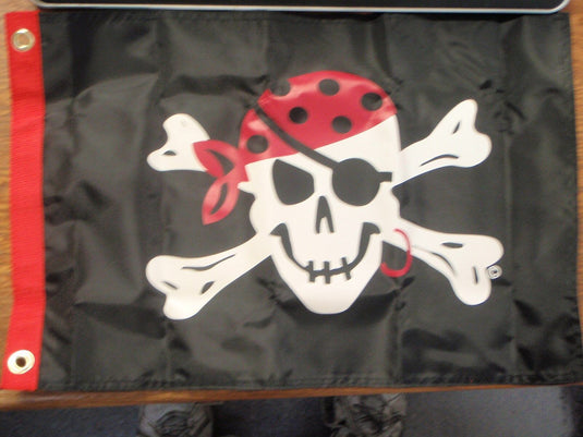 PIRATE HEAD FLAG ONE EYED JACK TAYLOR 32-1807 12"X18" BOATING BOAT FLAG