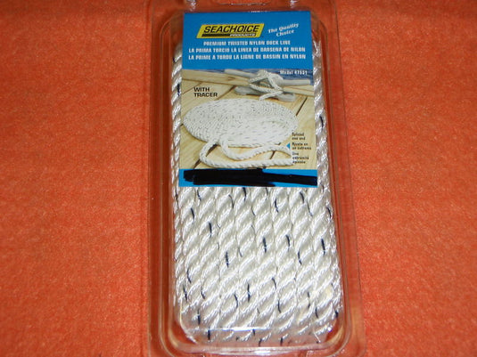 DOCK LINE 5/8X35FT  W/BLUE TRACER  NYLON 50-47621 NEW