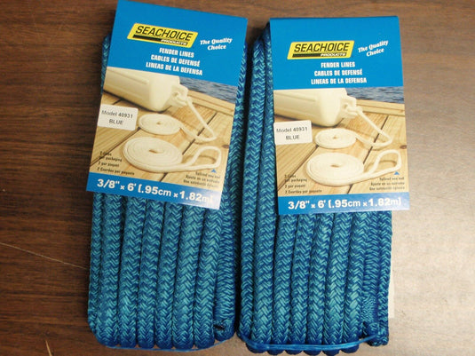 FENDER LINES 3/8" X 6FT EYE SPLICE BLUE  4 PAC 40931 MARINE BOAT PARTS SALE