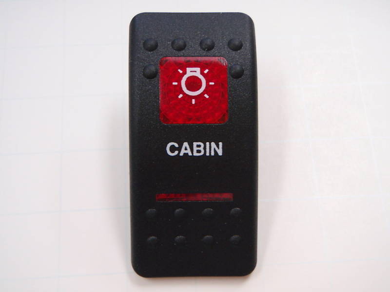 Load image into Gallery viewer, CABIN LIGHT ACTUATOR COVER BLACK 2 RED LENS FITS CARLING CONTURA BOATINGMALL
