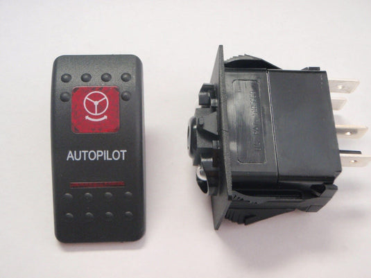 AUTOPILOT SWITCH BLACK 2 RED LENS V1D1 G66B CARLING CONTURA V1D1G66B BOAT PARTS