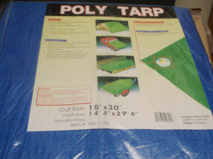 TARP BLUE POLYETHYLENE BOAT STORAGE COVER 136 97171B 15FT X 30FT BOATINGMALL