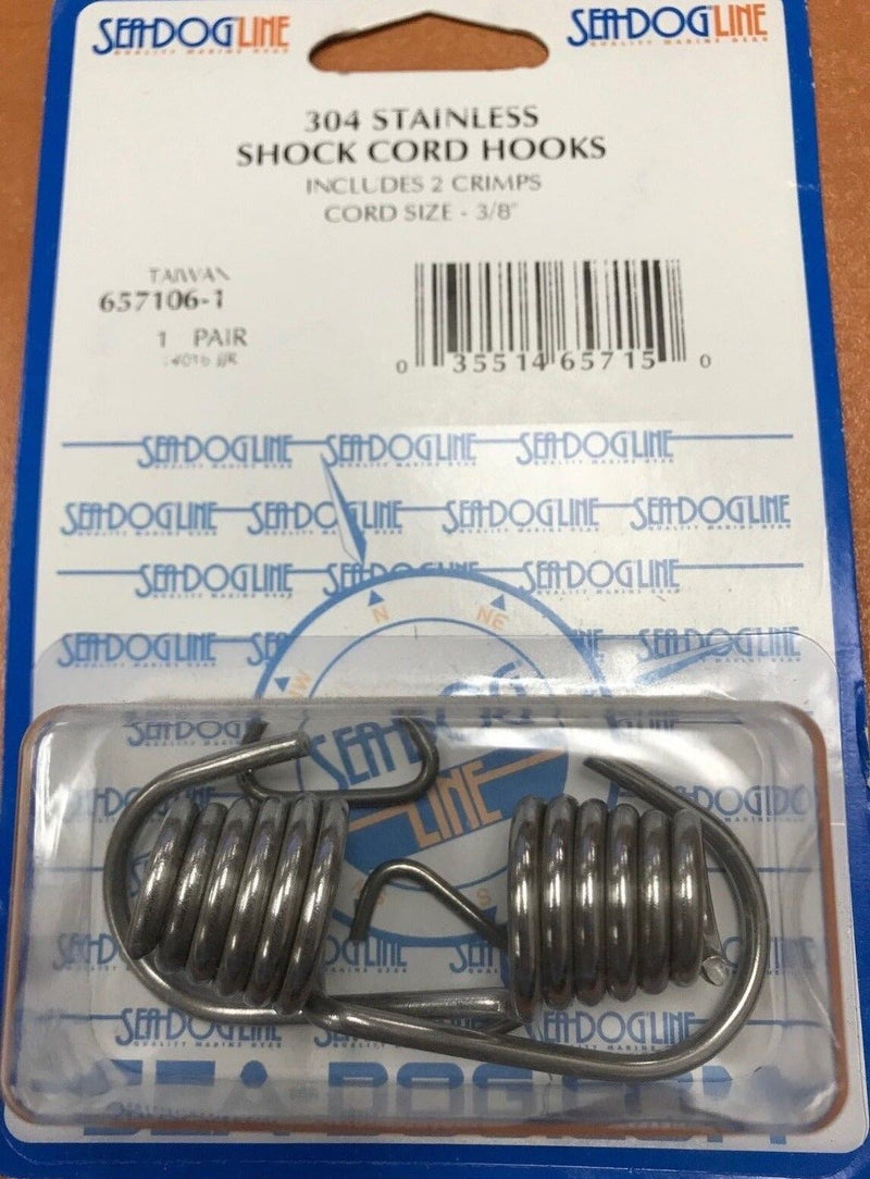 Load image into Gallery viewer, SHOCK CORD STAINLESS HOOK AND CRIMP SEADOG 6571061 2/PAC 3/8&quot; MARINE BOATINGMALL
