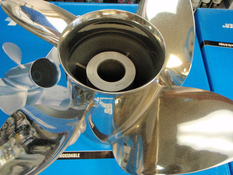 Load image into Gallery viewer, PROPELLER FITS SUZUKI 14 X 21 31502131 WITH 11500700 HUB 4 BLADE PROP STAINLESS
