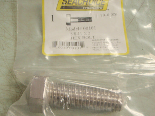 STAINLESS STEEL HEX HEAD CAP BOLT SCREW 5/8-11 X 2" 00101 18-8 S/S HARDWARE