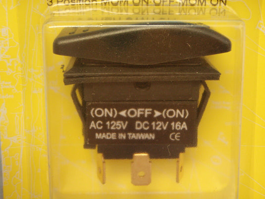 ROCKER SWITCH SEACHOICE 10921 NON-LIGHTED MOMENTARY ON/OFF/MOMENTARY ON BLACK