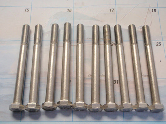 MACHINE CAP SCREW 3/8-16 X 4 INCH STAINLESS BOLT 00057 PAC OF 10 HEX HEAD BOAT