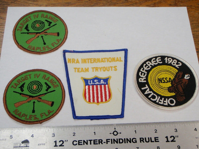 VINTAGE TRAP SKEET PATCHES NRA TEAM TARGET IV RANGE NAPLES FLA 1982 REFEREE