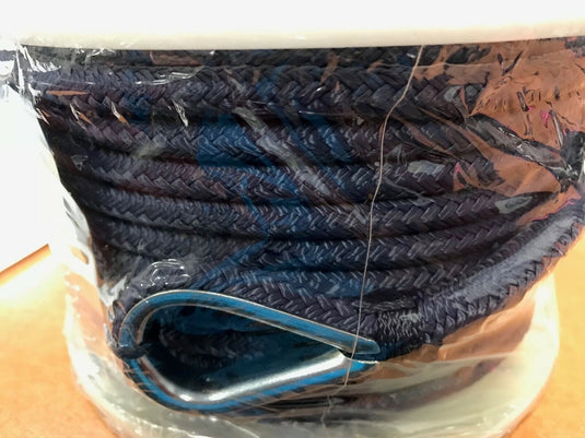 ANCHOR LINE NYLON DOUBLE BRAID SEACHOICE 42221 3/8 X 100FT NAVY BLUE BOATINGMALL