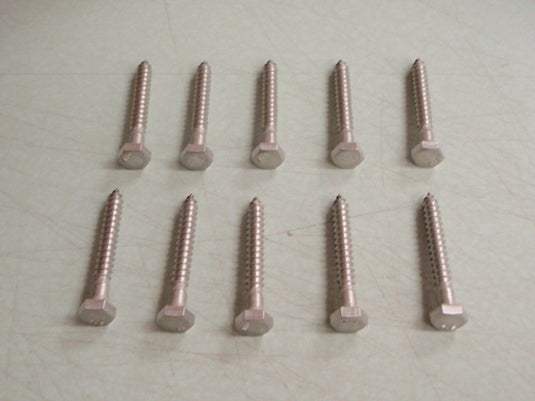 LAG SCREW STAINLESS STEEL 1/4" X 2-1/2" LONG 00166 10 PAC MARINE HARDWARE 18-8