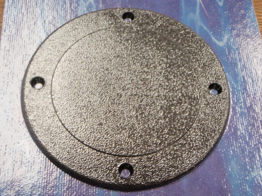 DECK PLATE SDP1DP OD 5-5/8" COVERS 4" HOLE BLACK FLAT COVER BOATINGMALL EBAY