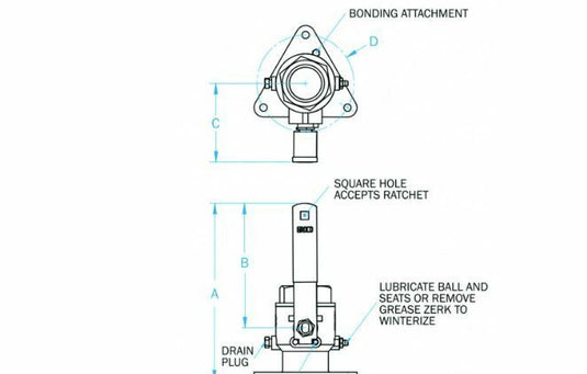 SEACOCK TRIANGLE BASE BALL VALVE FBV2000 2" NPS BOTTOM 2" NPT TOP    GROCO