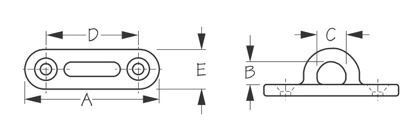 OBLONG EYE PLATE SEADOG MARINE 088721 STAINLESS 2 PACK EYEPLATE PAD HARDWARE