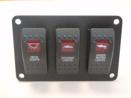 SWITCH PANEL DECK DOCKING UNDERWATER LIGHTS PSC31BK V1D1 BLACK RED LENS EBAY