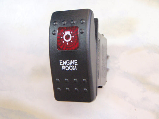 ENGINE ROOM LIGHT SWITCH BOAT MARINE  CARLING V1D1 1 RED LENS BLACK CONTURA II