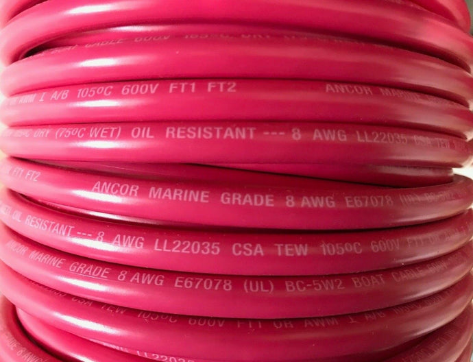 Battery cable wire 639 111510 Ancor 8 gauge 20 feet red tinned marine boat wire