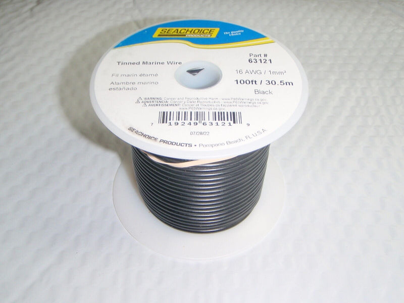 Load image into Gallery viewer, WIRE MARINE BOAT TINNED COPPER 16GA BLACK 100FT ROLL 63121 ELECTRICAL 12V DC
