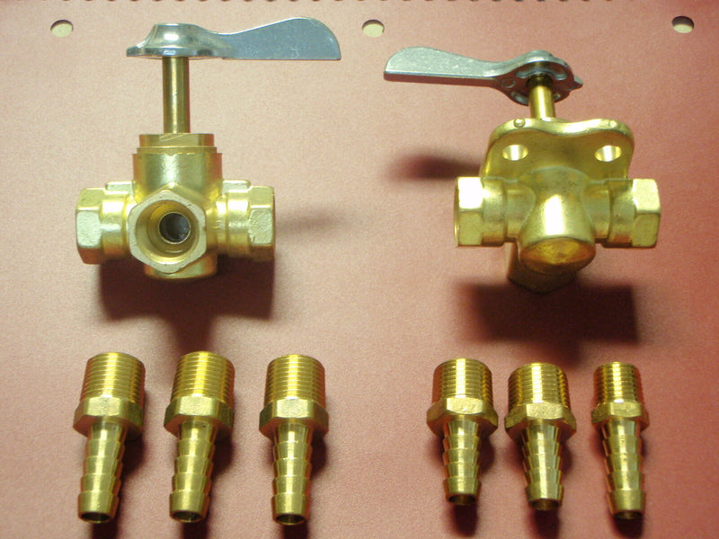 Load image into Gallery viewer, FUEL TANK VALVE SHUT OFF 3/8&quot; THREAD 18-1656 3 WAY VALVES PAIR 3/8 HOSE 32013 X6
