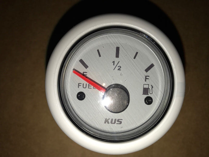 FUEL GAS TANK GAUGE METER KUS WEMA CPFR-WW WHITE ON WHITE GAS DIESEL LIGHTED