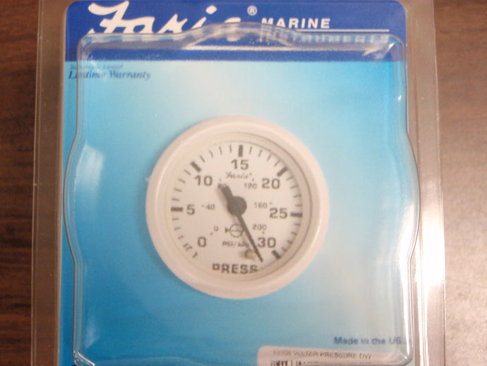 WATER PRESSURE GAUGE KIT OUTBOARD 30PSI 678-13108 DRESS WHITE FARIA BOATINGMALL