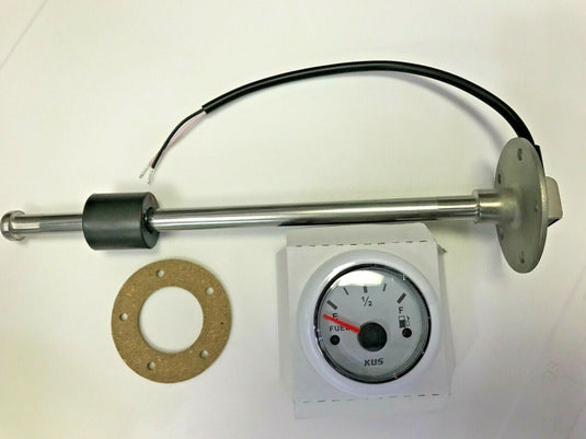 FUEL TANK GAUGE METER AND SENDER 30" STAINLESS WEMA KUS CPFR-WW-240-33 WHITE GAS