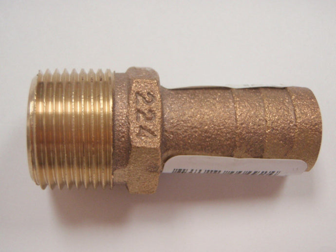 PIPE HOSE ADAPTER BARB CAST BRONZE 34 PTH750 GROCO 3/4 PIPE 3/4 HOSE BARB MARINE