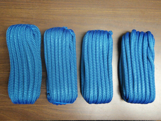 DOUBLE BRAID DOCK LINE 4 PACK 5/8" X 35FT BLUE 50 40431 15" EYE SPLICE BOAT SALE