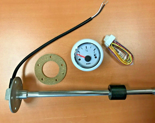 FUEL TANK GAUGE METER AND SENDER 29" STAINLESS WEMA KUS CPFR-WW-240-33 WHITE GAS