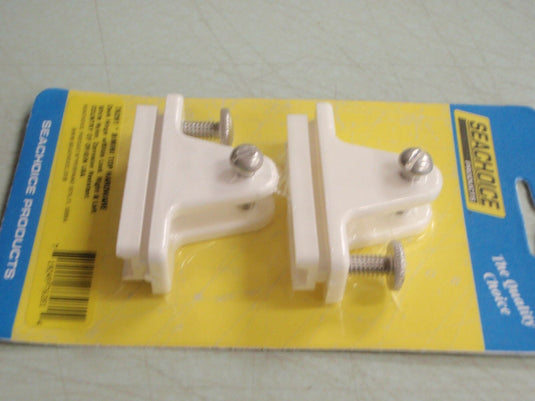 SIDE MOUNT DECK HINGE SEACHOICE 76281 WHITE PAIRS WITH S/S SLIDE LOCK SLIDING