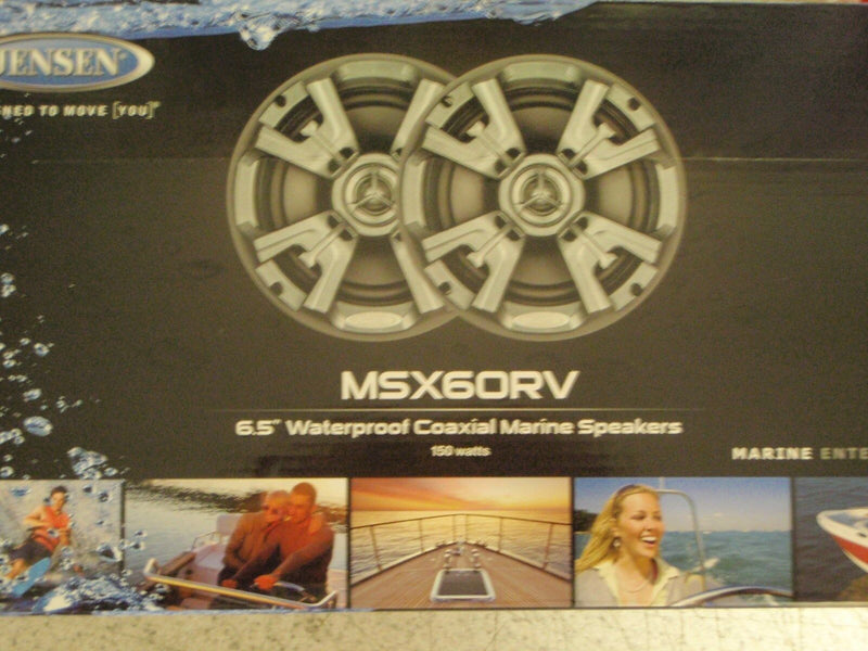 Load image into Gallery viewer, MARINE STEREO BOAT JENSEN SPEAKERS  150 WATT COAXIAL ELECTRONICS MSX60RVR PAIR
