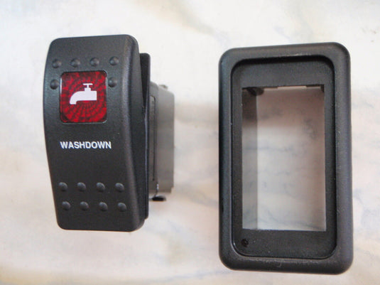 WASHDOWN PUMP SWITCH WITH VMS PANEL CARLING V1D1 1 RED LENS BLACK CONTURA II