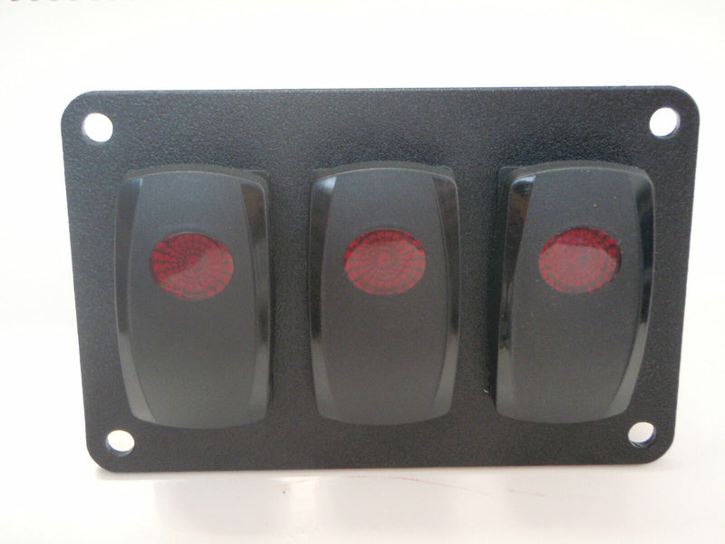 Load image into Gallery viewer, MARINE BOAT SWITCH PANEL 3 V1D1 ON/OFF LIGHED RED CONTURA V VVGPC CARLING PSC31
