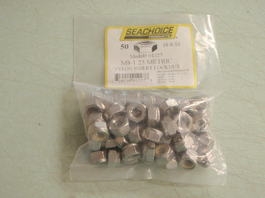 HEX NYLON NYLOC LOCKNUT M8 1.25 METRIC 18-8 STAINLESS 01227 PAC OF 50 HARDWARE