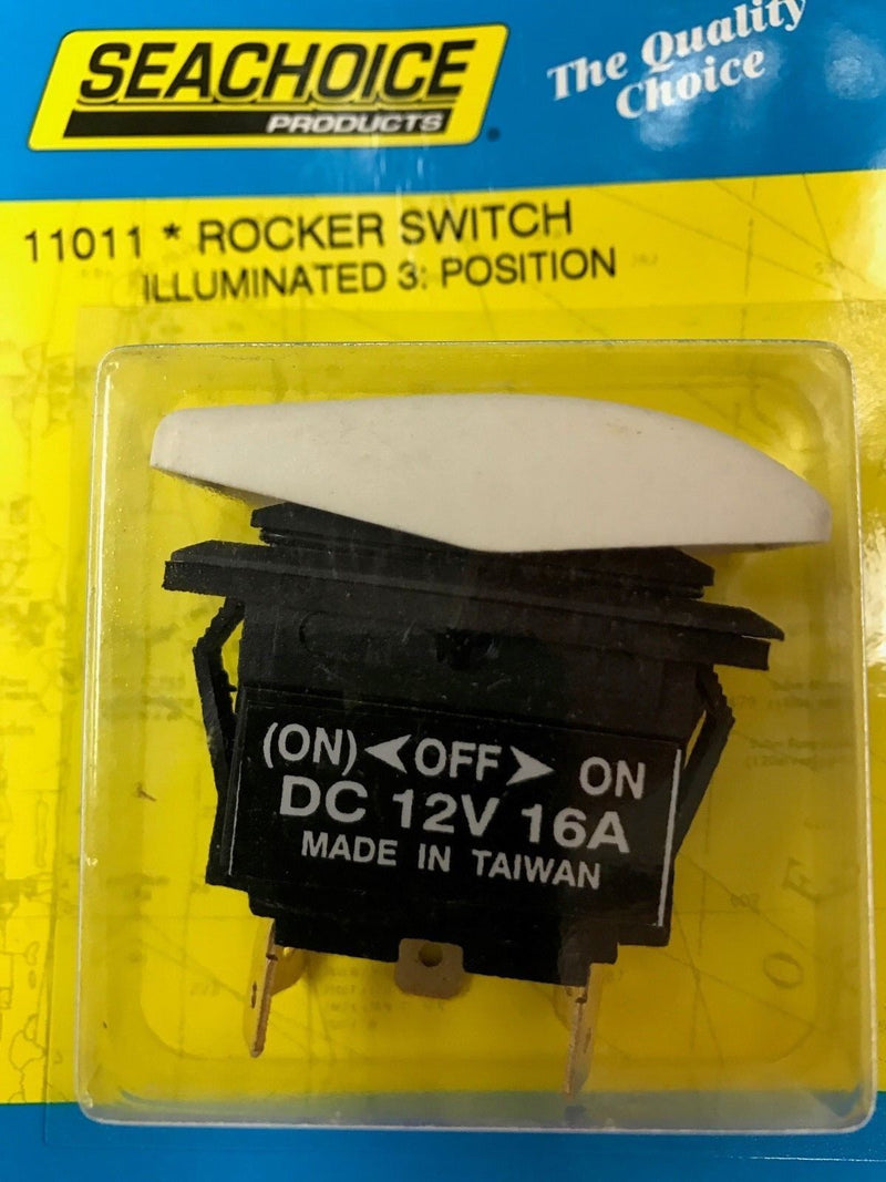 Load image into Gallery viewer, ROCKER SWITCH SEACHOICE 11011 LIGHTED MOMENTARY ON/OFF/ON BOATINGMALL EBAY BOAT
