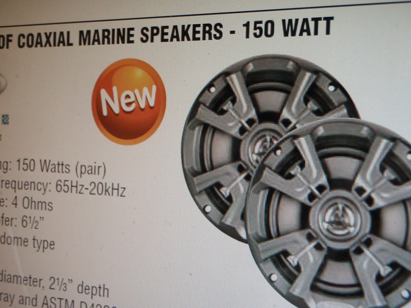 Load image into Gallery viewer, MARINE STEREO BOAT JENSEN SPEAKERS  150 WATT COAXIAL ELECTRONICS MSX60RVR PAIR
