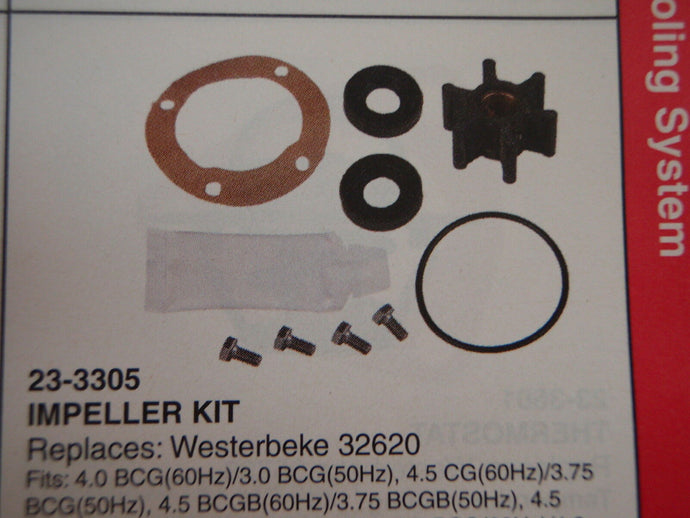 WESTERBEKE GENERATOR PARTS  SIERRA IMPELLER KIT 23-3305 REPLACES 32620 SEE LIST