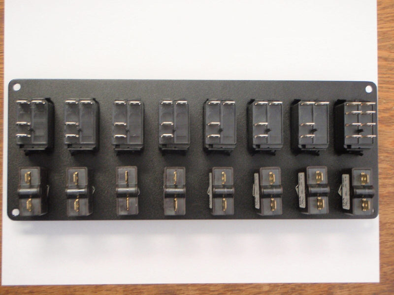 Load image into Gallery viewer, ROCKER SWITCH PANEL 8 SWITCHES 8 BREAKERS PSBC81BK CARLING CONTURA BOAT PARTS
