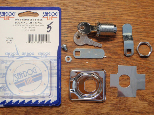 SURFACE MOUNT LOCKING LIFT RING STAINLESS SEADOG 2218311 MARINE HARDWARE LATCH