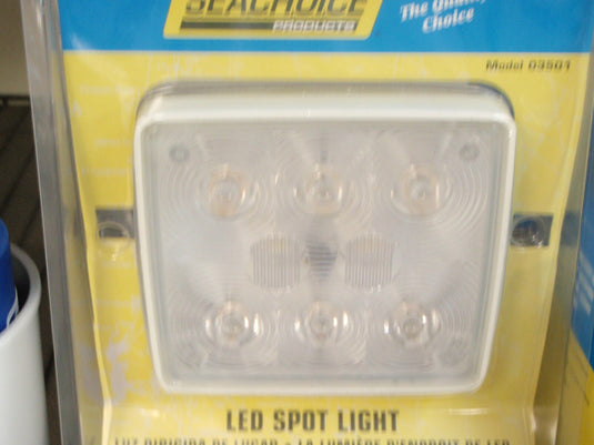 LED SPOT LIGHT SEACHOICE 50-03501 CAST ALUMINUM 8 SUPER LEDS BOATINGMALL BOAT