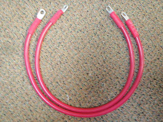 BATTERY CABLE 4 GAUGE 96" 8FT RED SET OF 2 CABLE WIRE TINNED MARINE BOAT WIRING